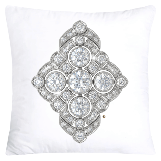 Dazzling Diamond Brooch/Pin Pillow Covers 18x18-5894