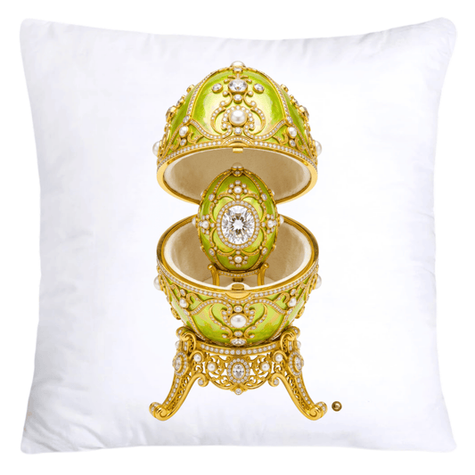 Iridescent Lime Green and Gold Inspired Faberge Egg Pillow Covers-5287