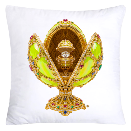 Iridescent Lime Green and Gold Inspired Faberge Egg Pillow Covers-5290