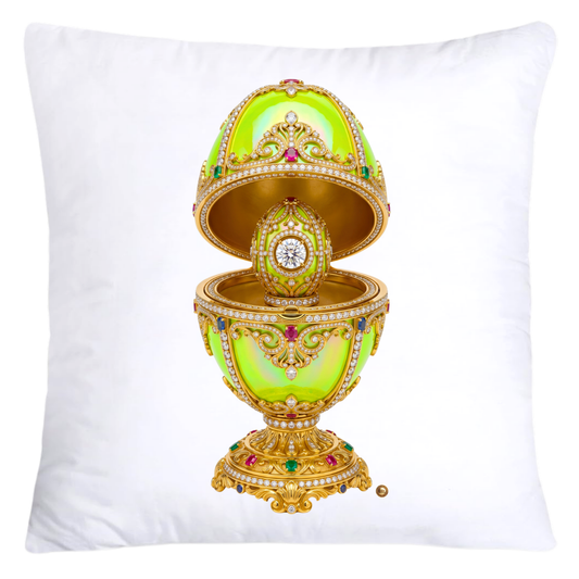 Iridescent Lime Green and Gold Inspired Faberge Egg Pillow Covers-5293
