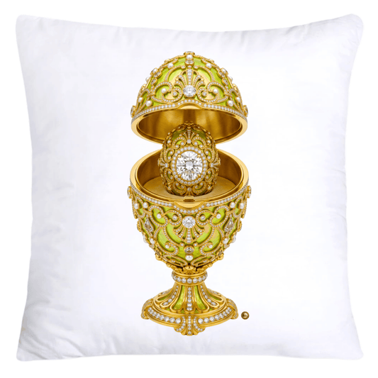 Iridescent Lime Green and Gold Inspired Faberge Egg Pillow Covers-5286