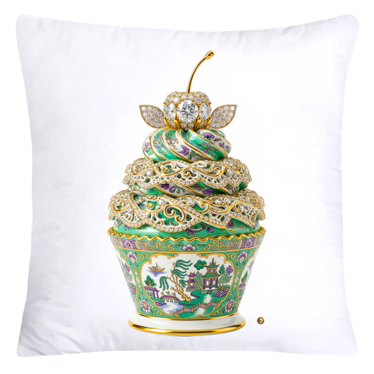 18x18 Green and Purple Willow Cupcake Throw Pillow Covers-5764