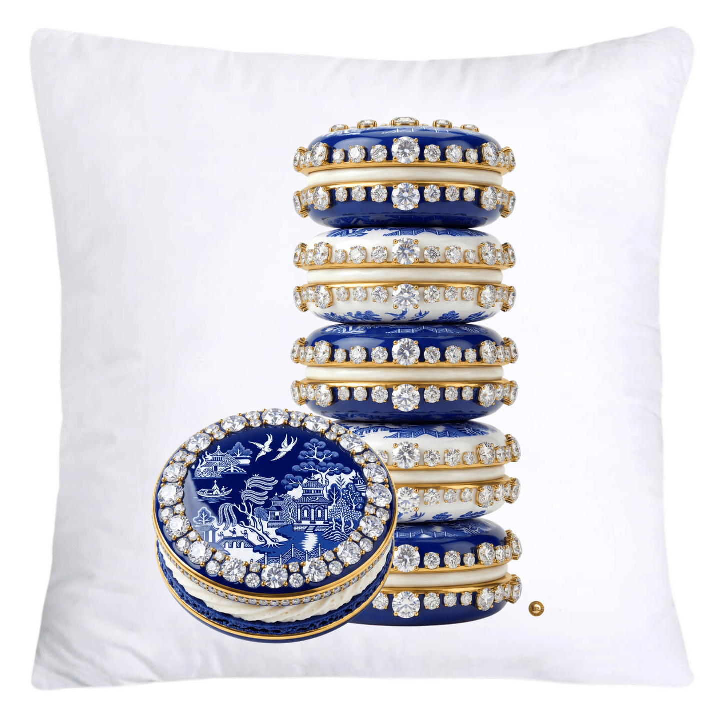 Blue Willow 18x18 Adorable Macaroon Throw Pillow Covers-5845