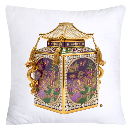 Green and Purple Willow Ginger Jar 18x18 Pillow Covers-5283
