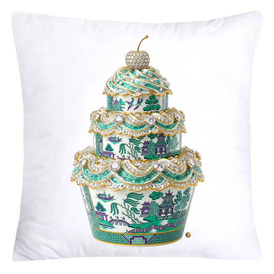 18x18 Green and Purple Willow Cupcake Throw Pillow Covers-5763