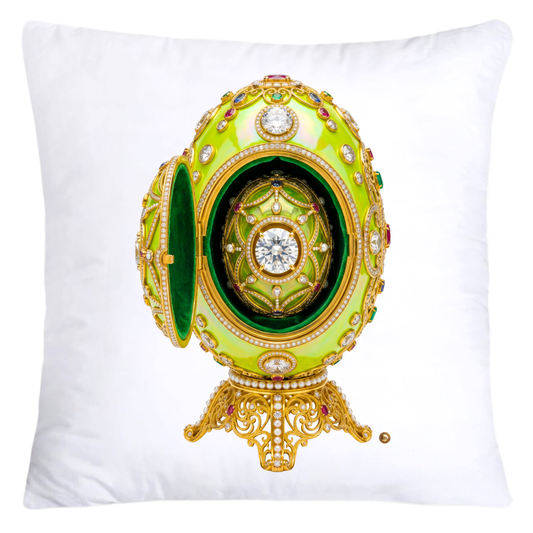 Iridescent Lime Green and Gold Inspired Faberge Egg Pillow Covers-5284