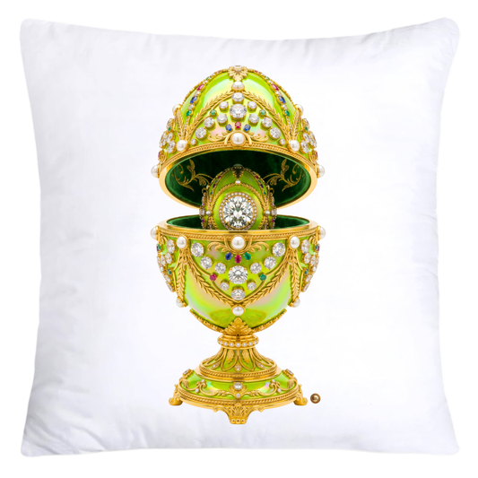 Iridescent Lime Green and Gold Inspired Faberge Egg Pillow Covers-5288