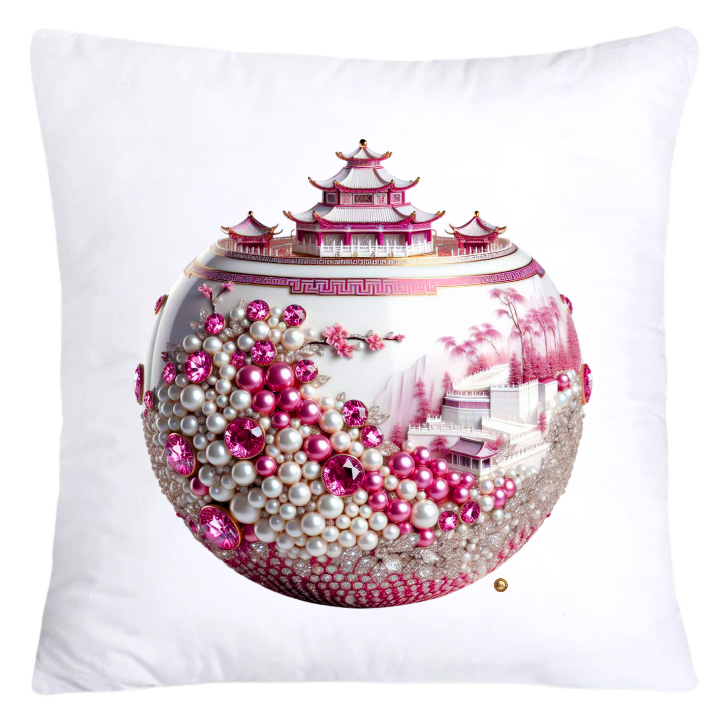 Pink Willow Chinoiserie Orb/Ball 18x18 Throw Pillow Covers-5915