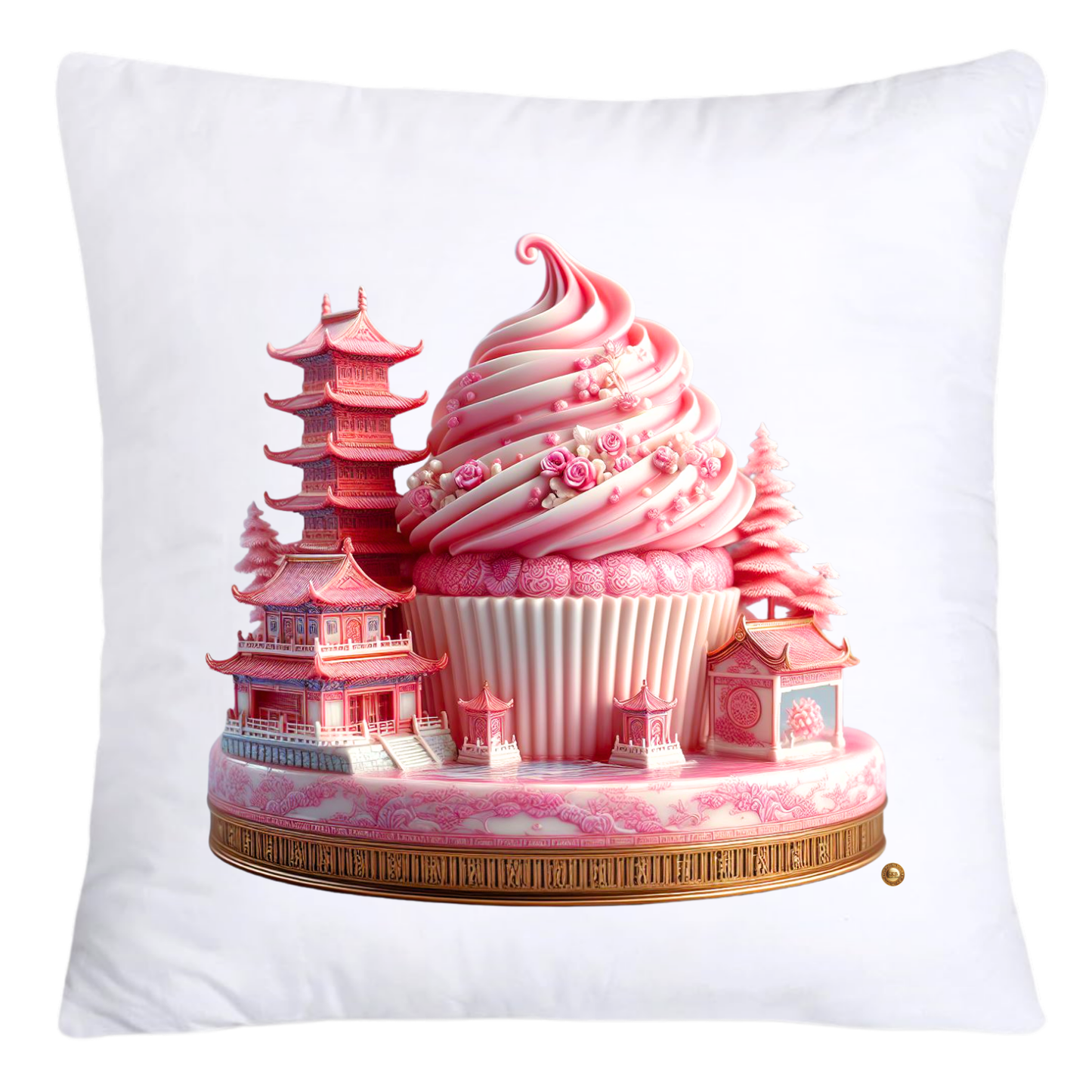 18x18 Pink Willow Chinoiserie Cupcake Throw Pillow Covers-5377