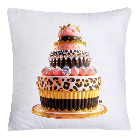 Wild Animal Print Cake 18x18 Throw Pillow Covers-4180