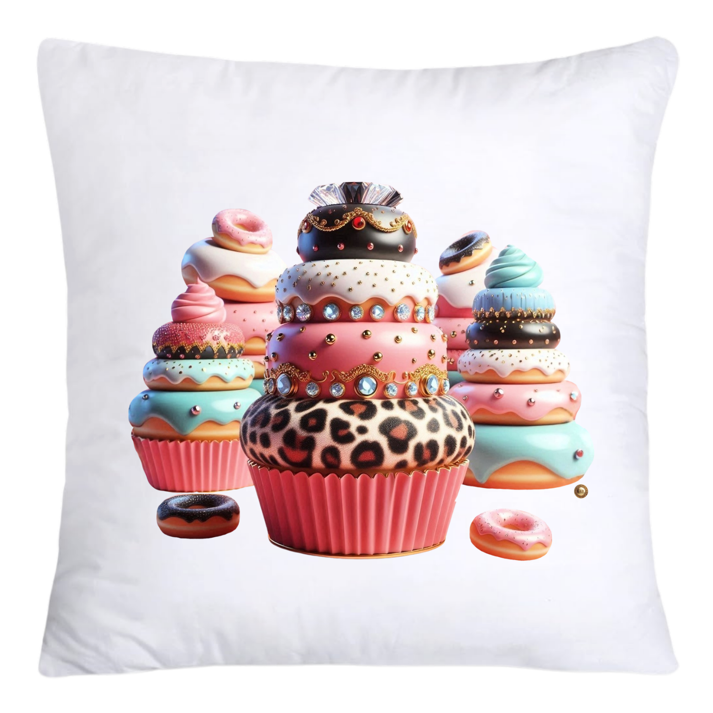 Wild Animal Print Cupcake 18x18 Throw Pillow Covers-4218