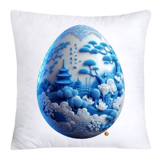 18x18 Blue Willow Chinoiserie Egg Pillow Covers-4468
