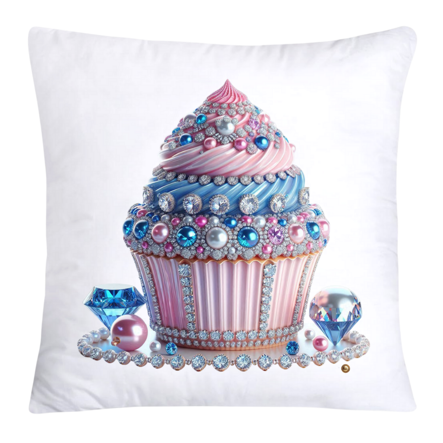 Cotton Candy Pink and Blue Cupcake Pillow Covers-3244