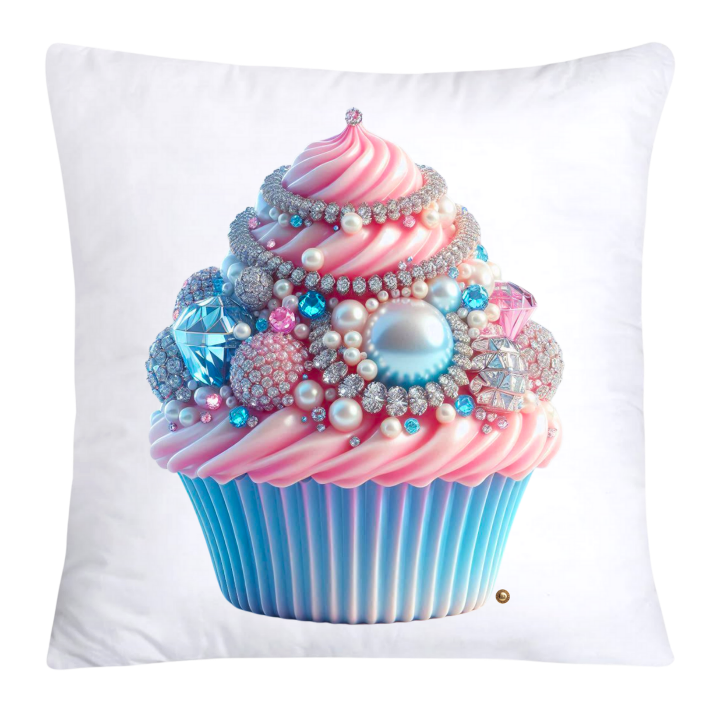 Cotton Candy Pink and Blue Cupcake Pillow Covers-3245
