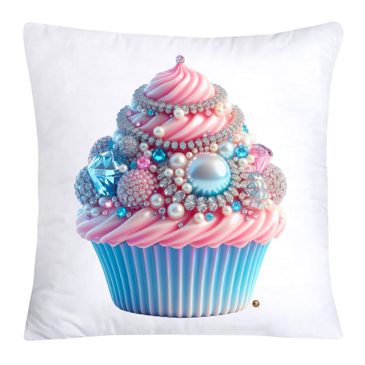 Cotton Candy Pink and Blue Cupcake Pillow Covers-3245