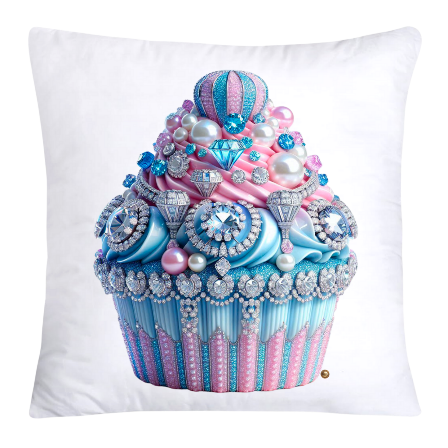 Cotton Candy Pink and Blue Cupcake Pillow Covers-3242