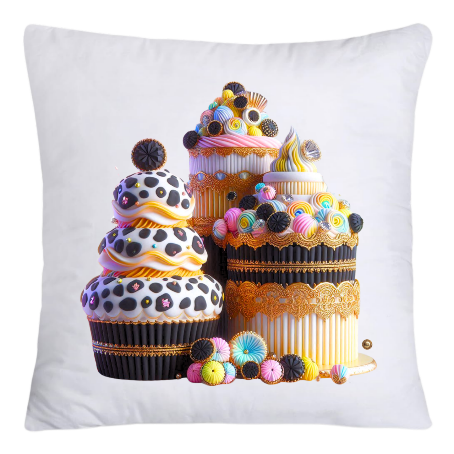 Wild Animal Print Cupcake 18x18 Throw Pillow Covers-4181