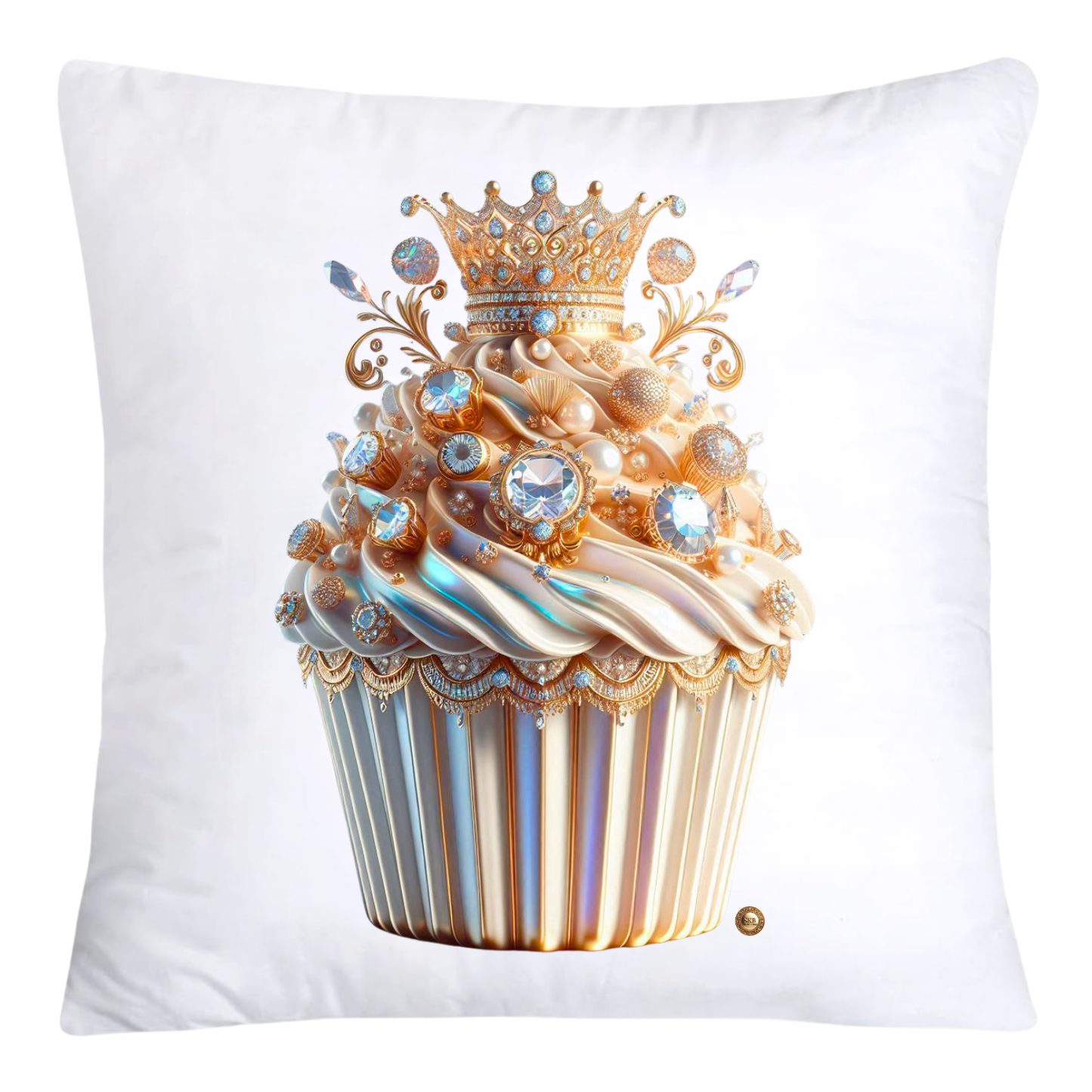 Gold Iridescent Royal Cupcake Pillow Covers 18x18-4610