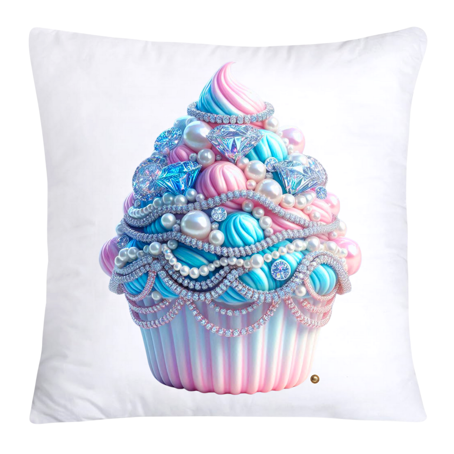 Cotton Candy Pink and Blue Cupcake Pillow Covers-3236