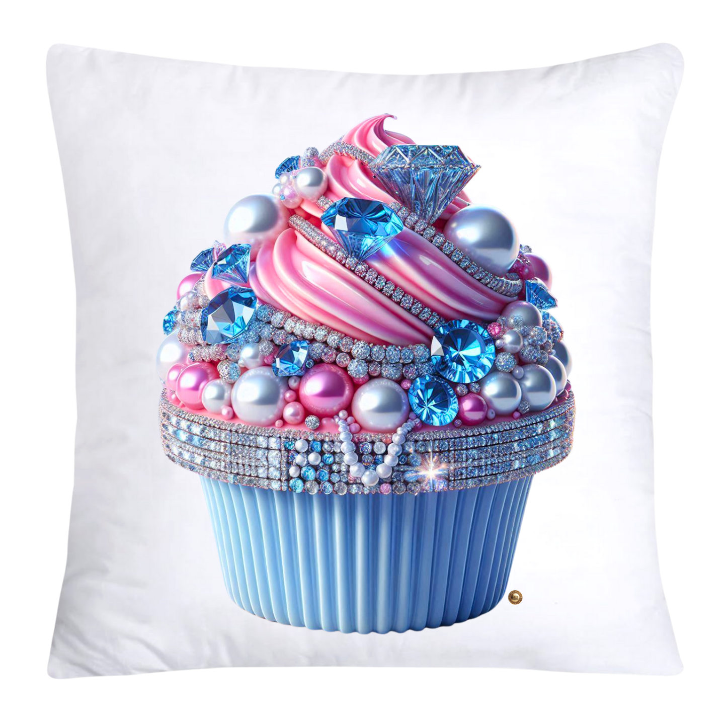 Cotton Candy Pink and Blue Cupcake Pillow Covers-3238