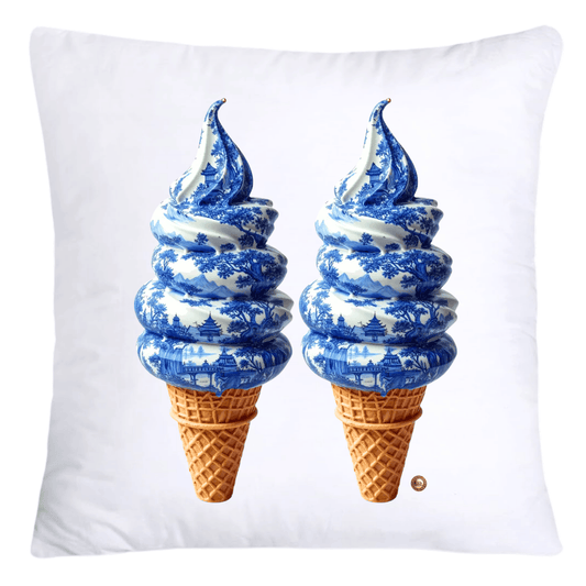Blue Willow Chinoiserie Ice Cream Throw Pillow Covers-5952