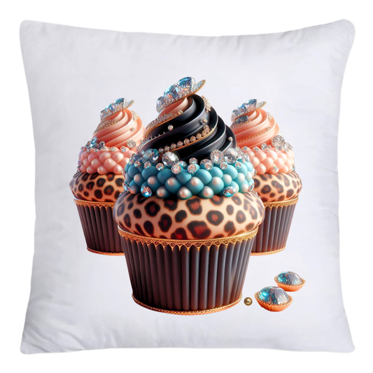 Wild Animal Print Cupcake 18x18 Throw Pillow Covers-4192