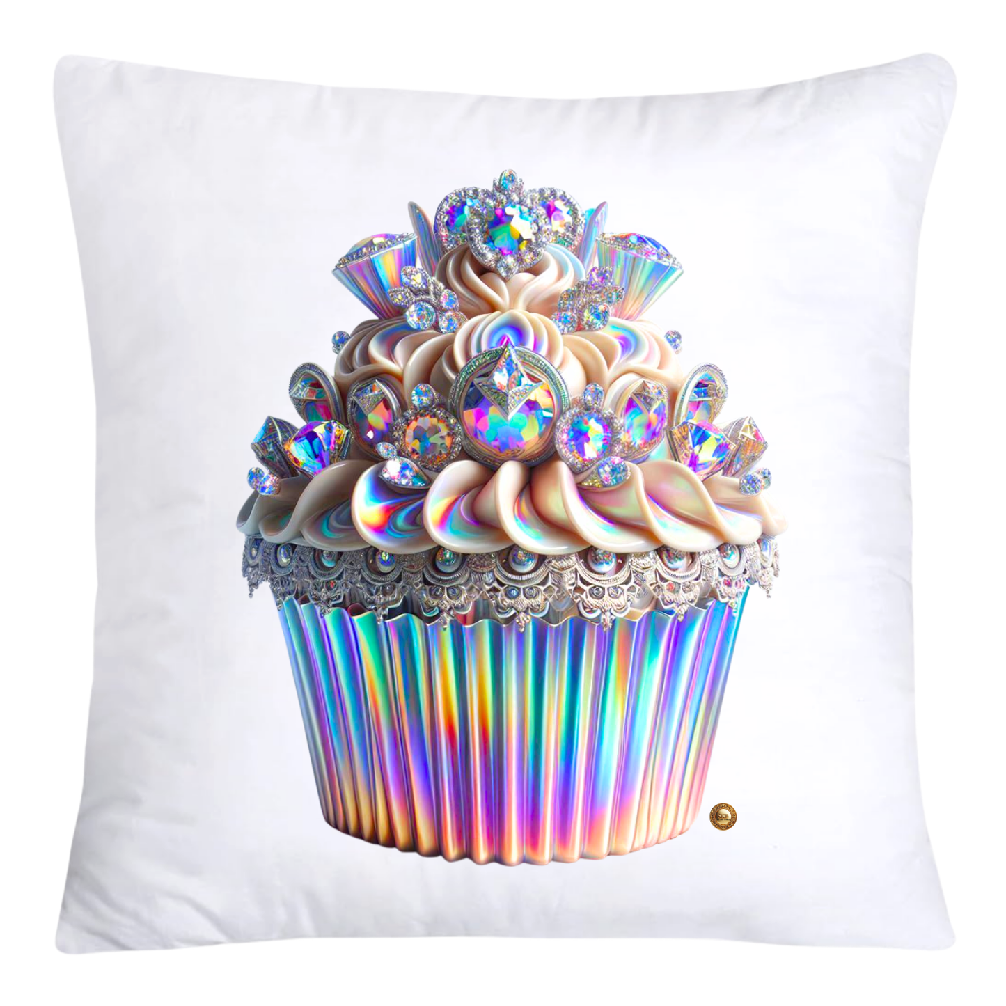 Silver Iridescent Royal Cupcake Pillow Covers 18x18-4623