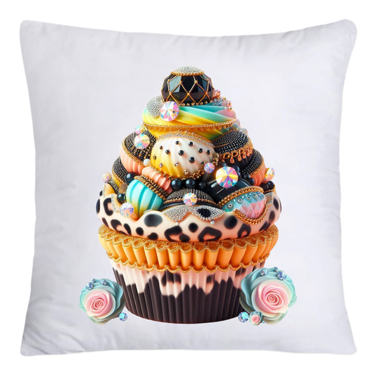 Wild Animal Print Cupcake 18x18 Throw Pillow Covers-4157
