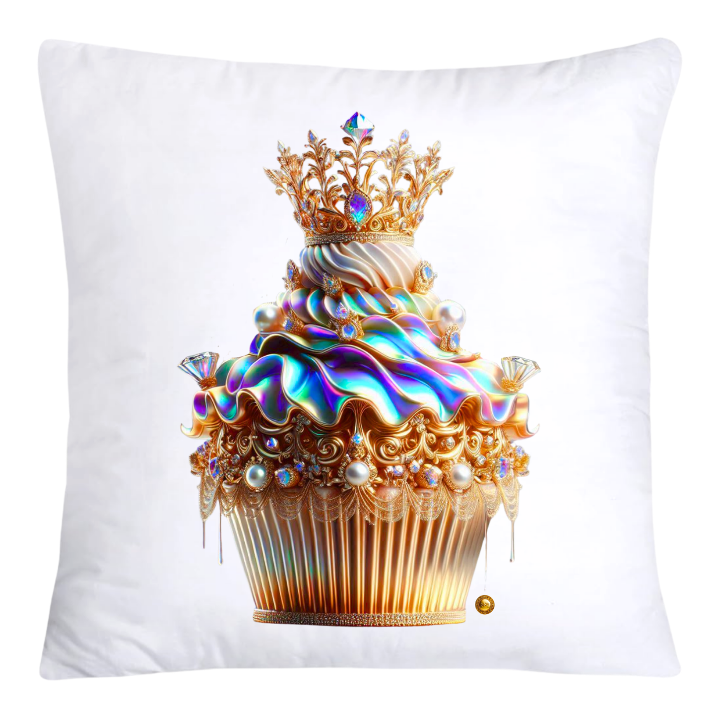 Gold Iridescent Royal Cupcake Pillow Covers 18x18-4603