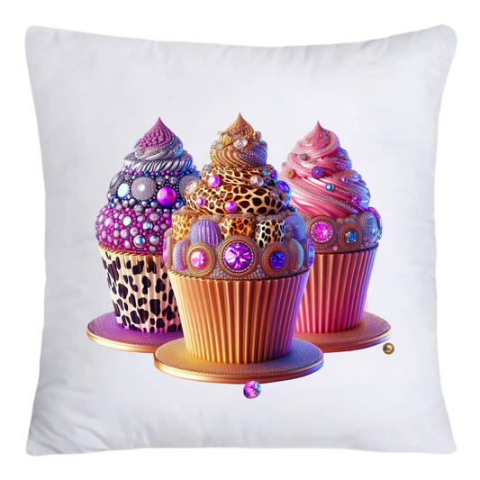 Wild Animal Print Cupcake 18x18 Throw Pillow Covers-4163