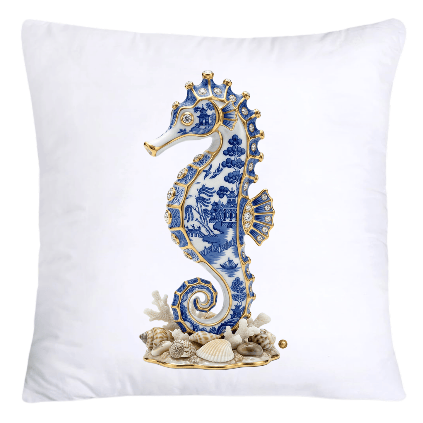 Blue Willow Gorgeous Seahorse Pillow Covers-5571