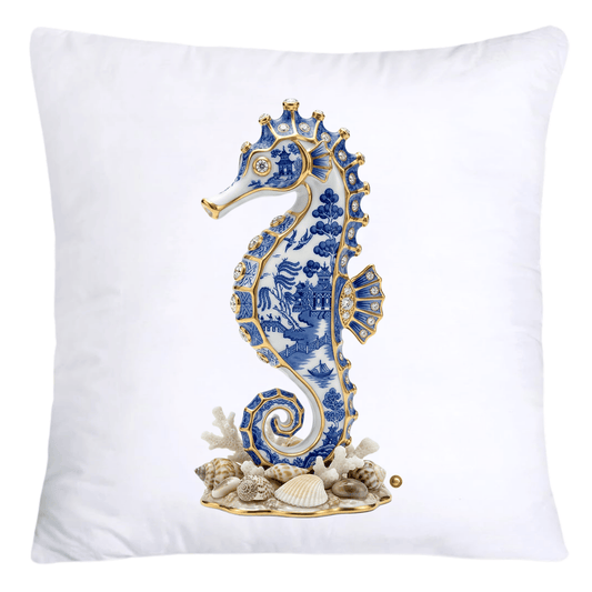 Blue Willow Gorgeous Seahorse Pillow Covers-5571