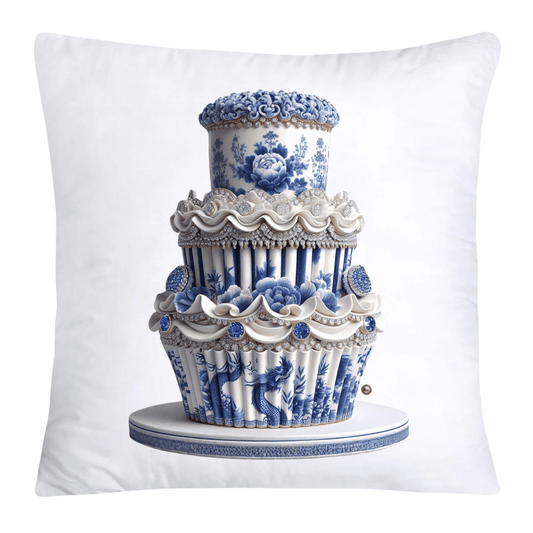 Blue Willow Chinoiserie Cupcake Throw Pillow Covers 18X18-474