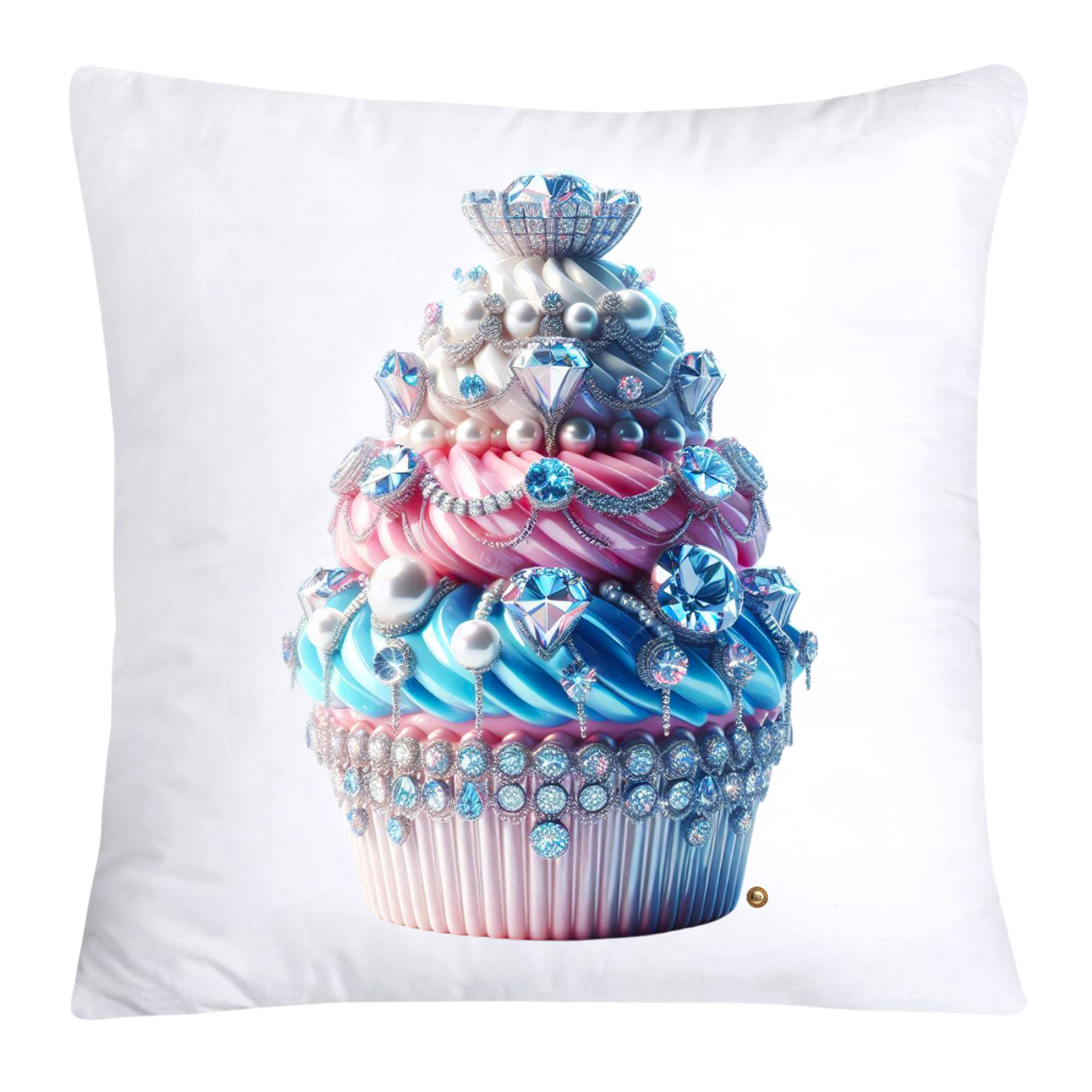 Cotton Candy Pink and Blue Cupcake Pillow Covers-3234