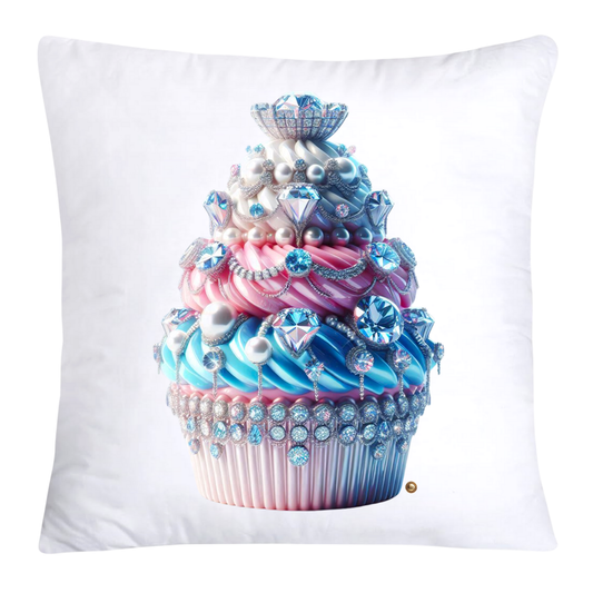 Cotton Candy Pink and Blue Cupcake Pillow Covers-3234