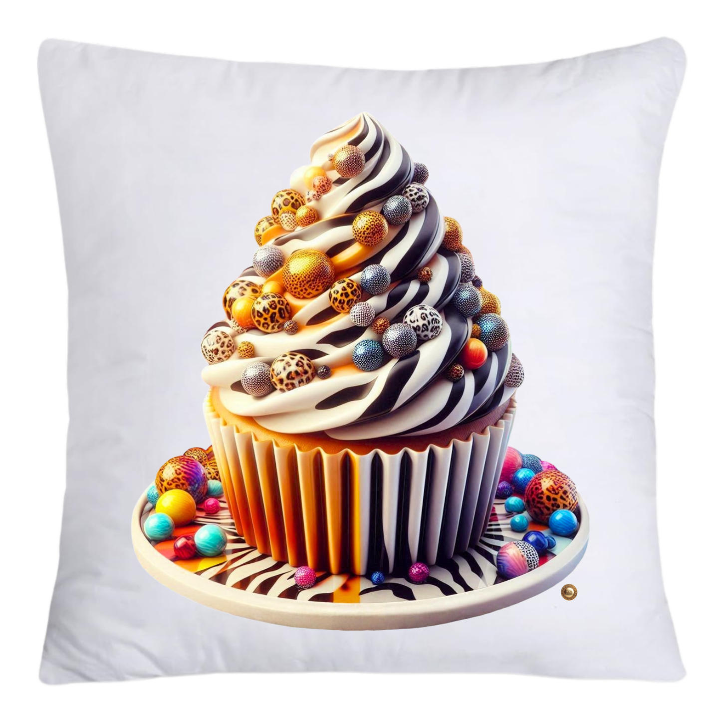 Wild Animal Print Cupcake 18x18 Throw Pillow Covers-4206