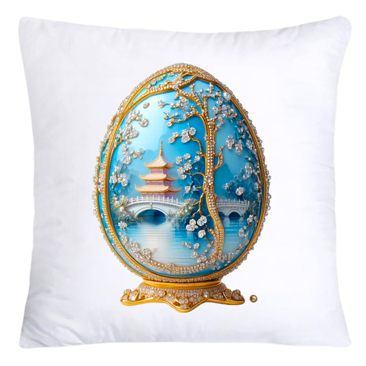 18x18 Blue Willow Chinoiserie Egg Pillow Covers-4463