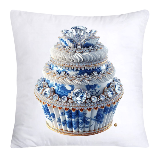 Blue Willow Chinoiserie Cupcake Throw Pillow Covers 18X18-3524