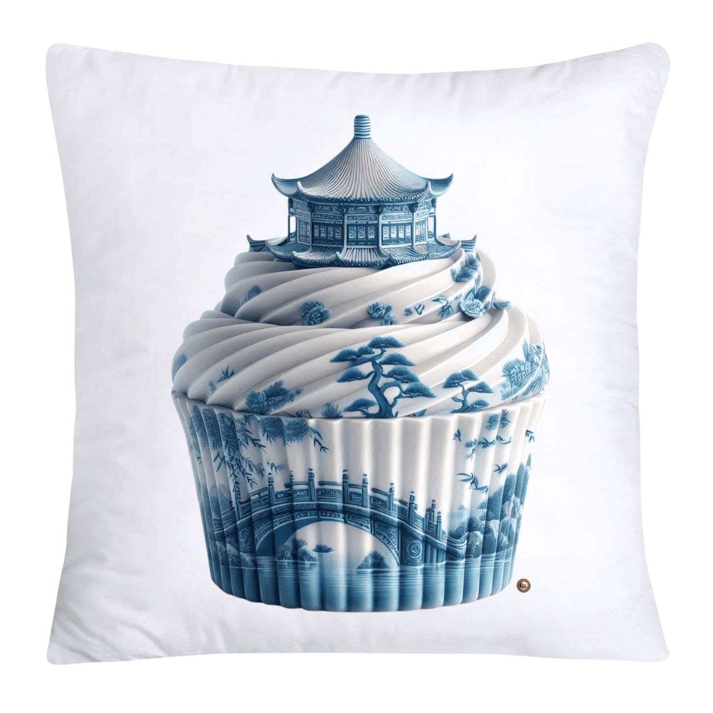 Blue Willow 18x18 Chinoiserie Cupcake Throw Pillow Covers-3795