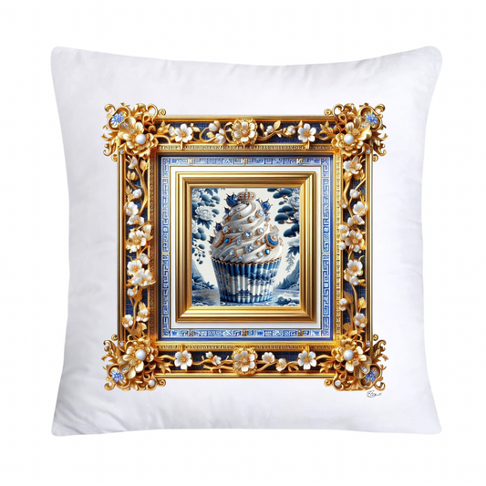 Blue Willow Chinoiserie Cupcake Throw Pillow Covers 18X18-608