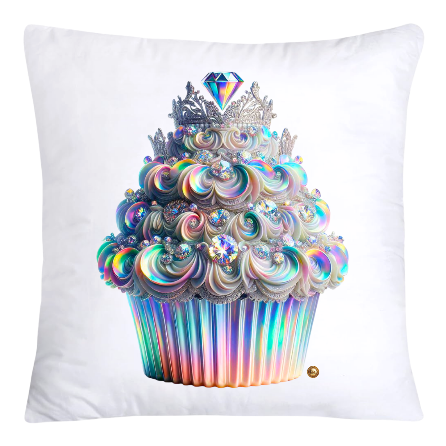 Silver Iridescent Royal Cupcake Pillow Covers 18x18-4622