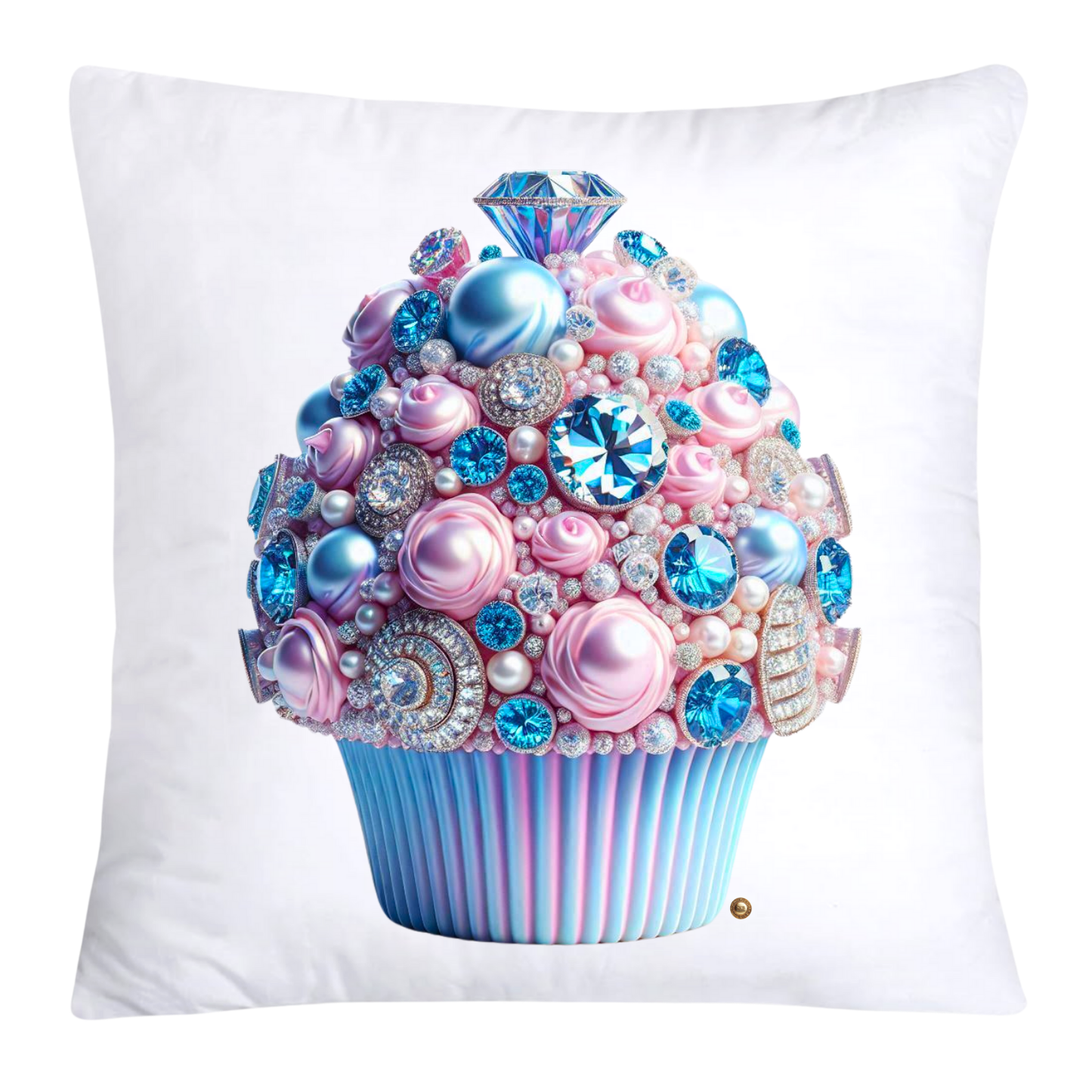 Cotton Candy Pink and Blue Cupcake Pillow Covers-3232