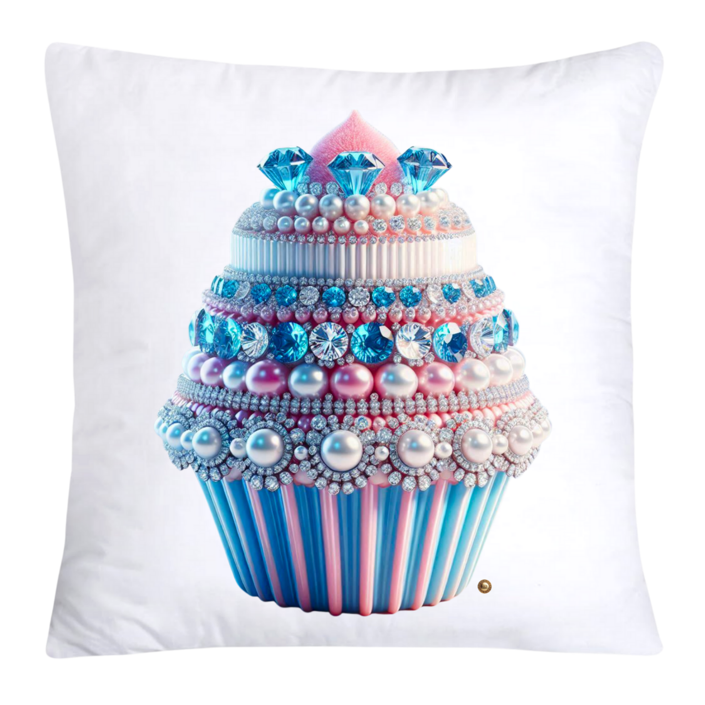 Cotton Candy Pink and Blue Cupcake Pillow Covers-3247
