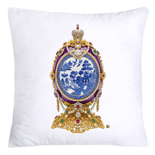 Blue and Purple Willow Egg Pillow Covers 18x18-4489