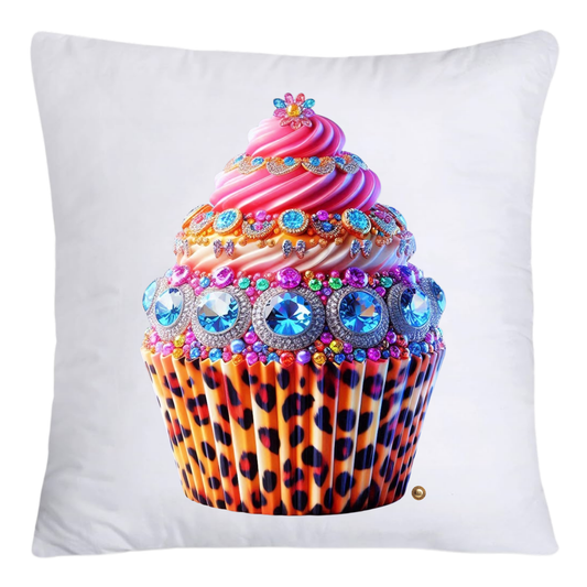 Wild Animal Print Cupcake 18x18 Throw Pillow Covers-4161