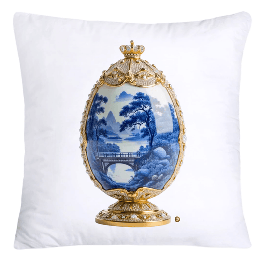 18x18 Blue Willow Chinoiserie Egg Pillow Covers-4458
