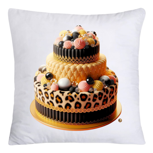 Wild Animal Print Cake 18x18 Throw Pillow Covers-4171
