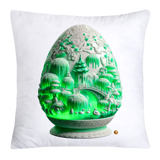 Neon Green Willow Chinoiserie Egg 18x18 Throw Pillow Covers-5921