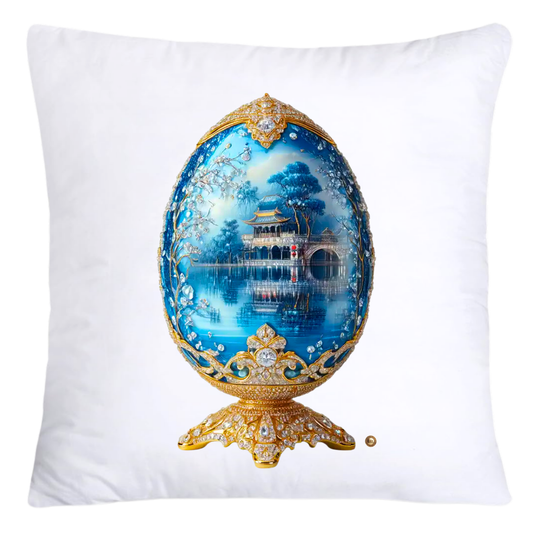 18x18 Blue Willow Chinoiserie Egg Pillow Covers-4461