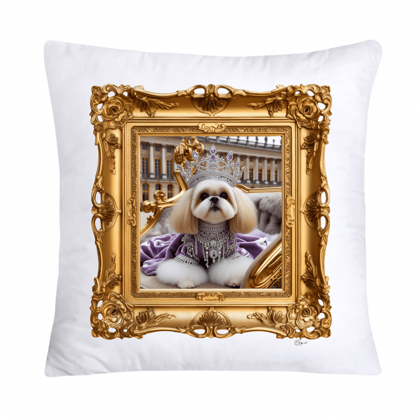 Royal Pet Portrait Pillow Covers 18X18-Shih Tzu at Versailles-616